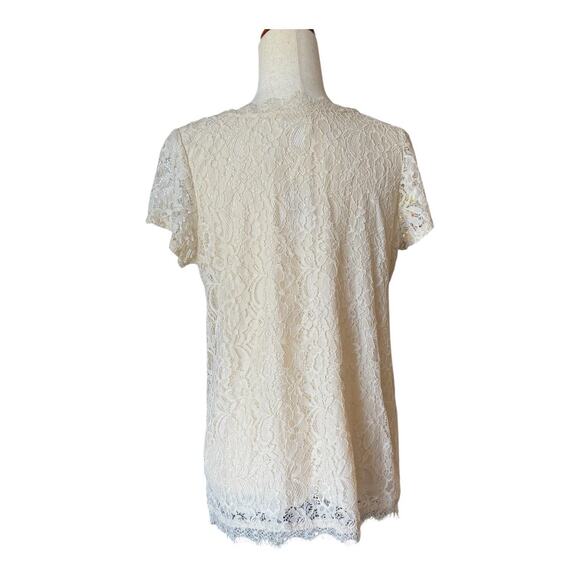 Motherhood Women's Maternity Lace Top Cream Ivory Lined Size Medium M - Picture 3 of 10
